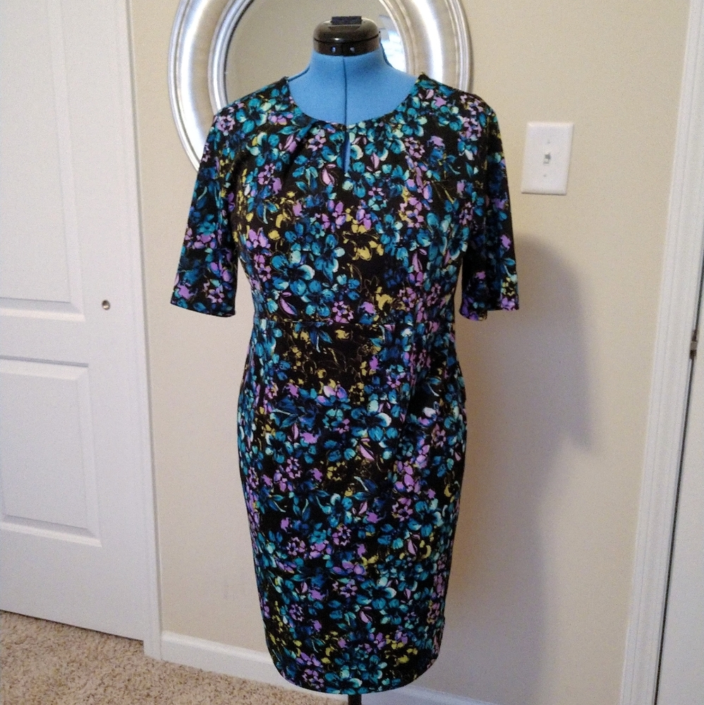 The Limited Collection Floral Dress Size 14 Black